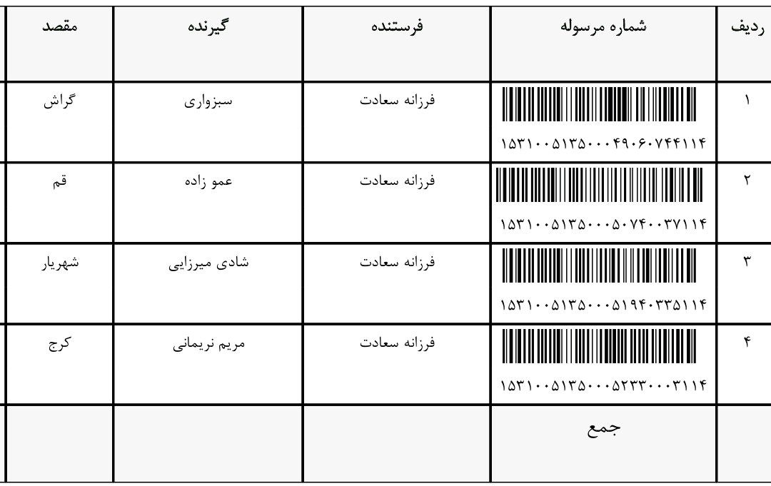 رهگیری مرسوله