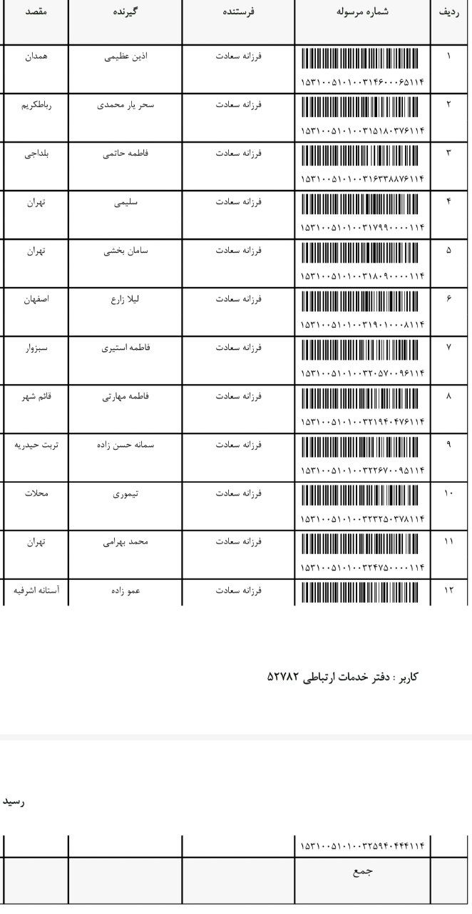 رهگیری مرسوله