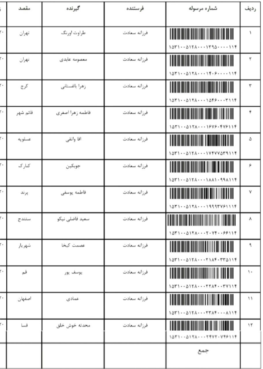رهگیری مرسوله