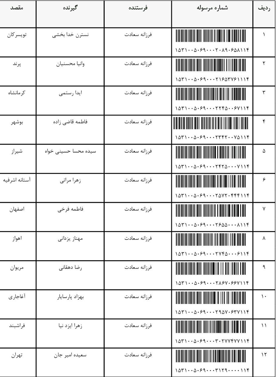 رهگیری مرسوله