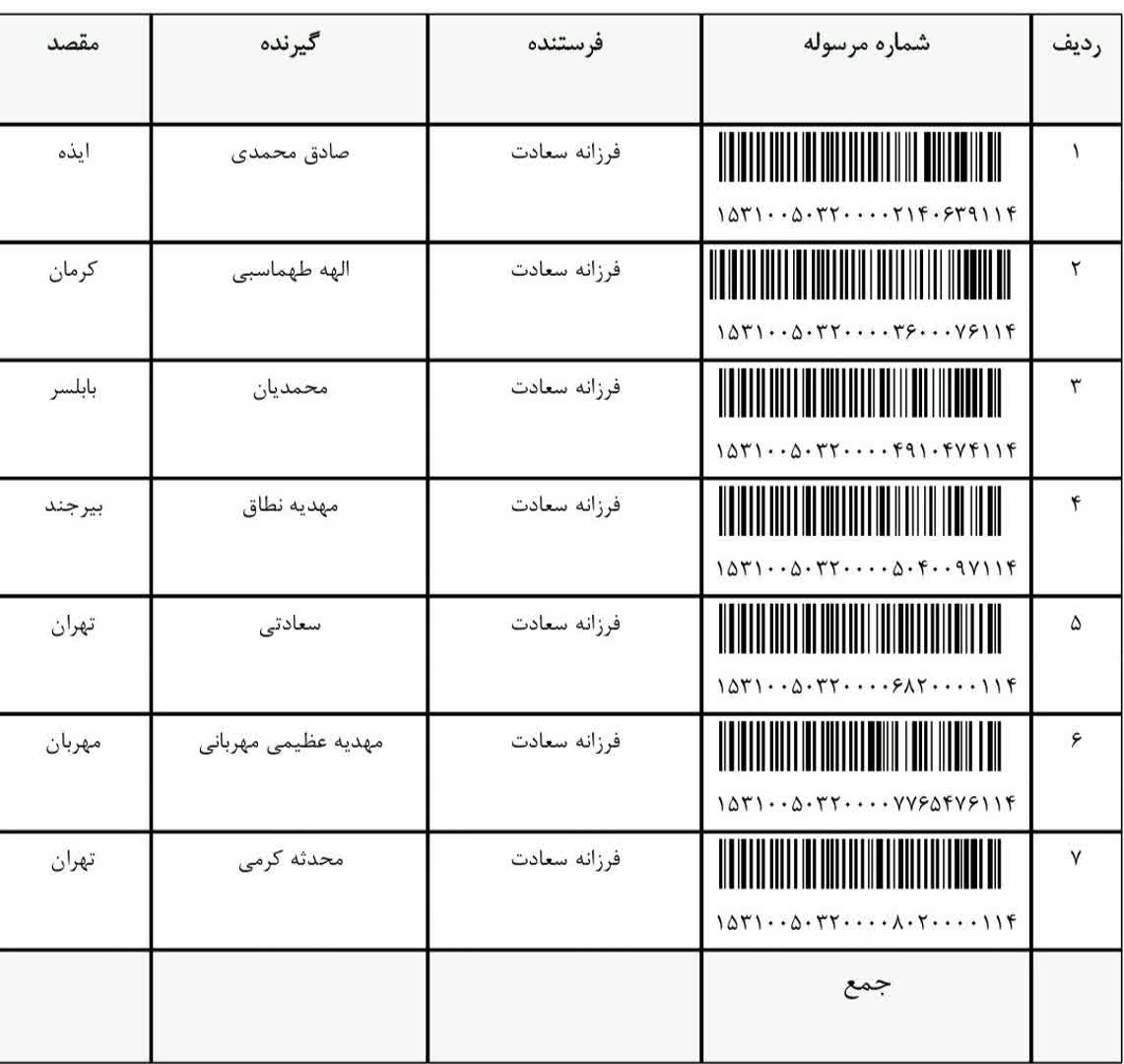 رهگیری مرسوله