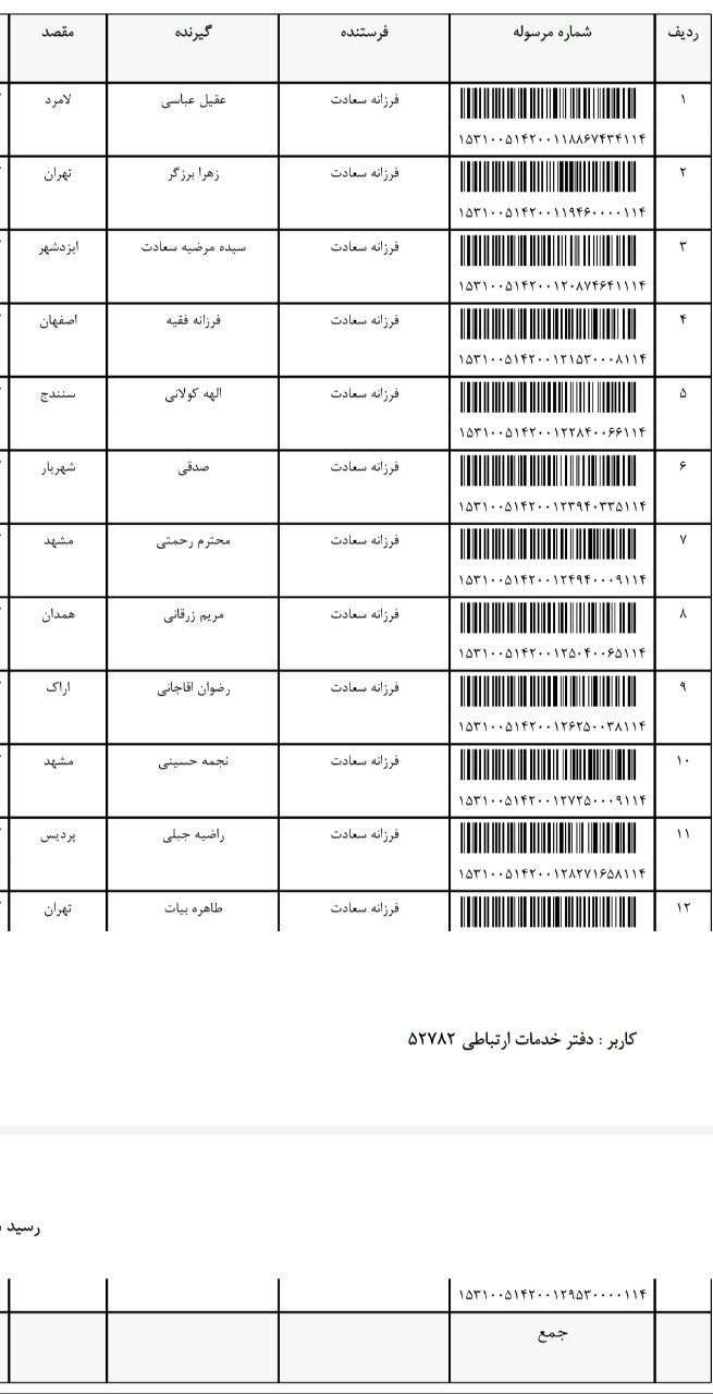 رهگیری مرسوله